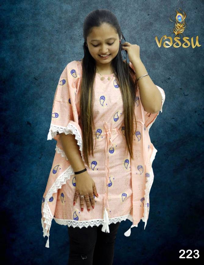 Vassu Kaftan 4 Stylish Casual Daily Wear Cotton Printed Ladies Top Collection